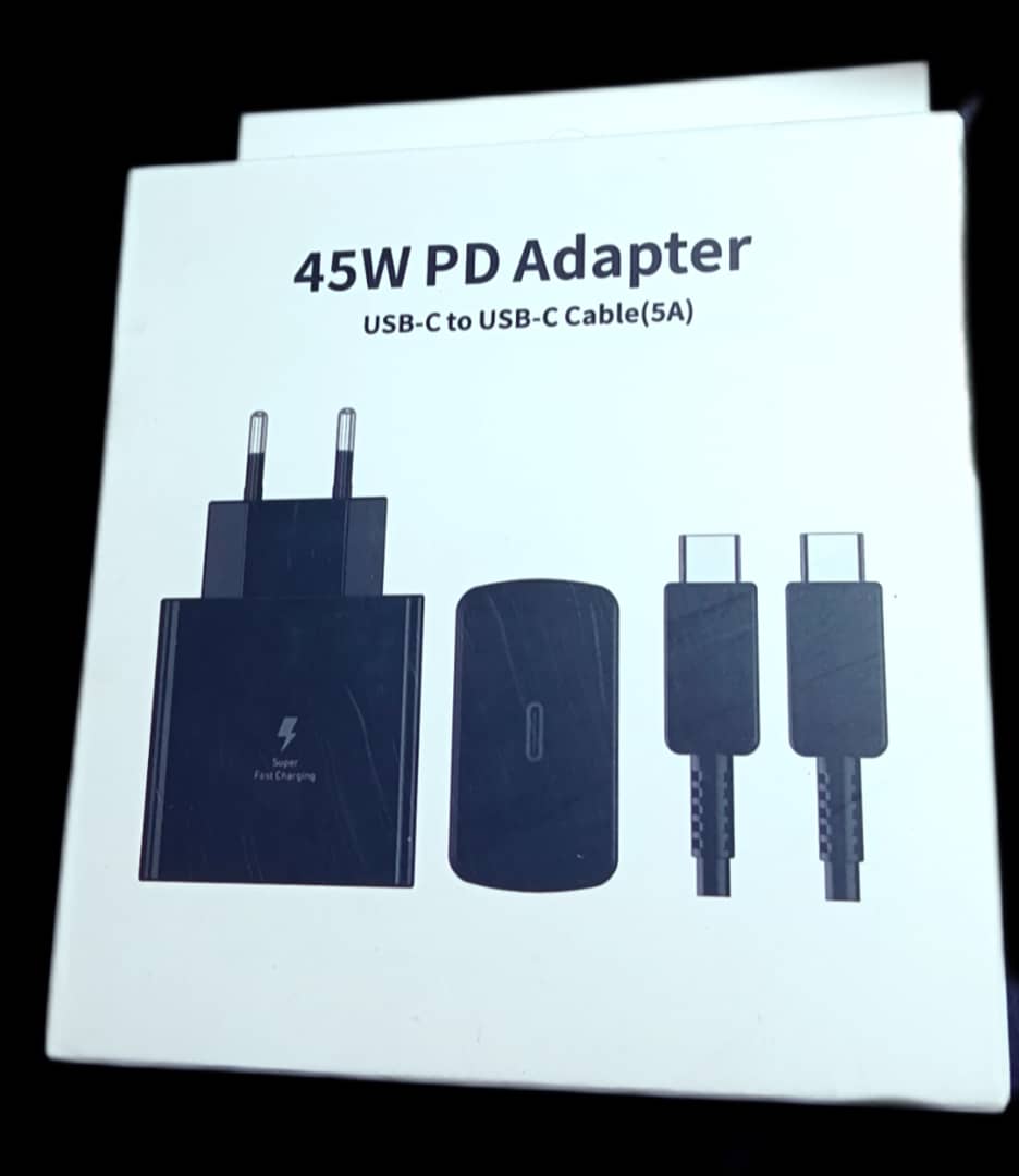 SUPPER FAST CHAGER (45W PD ADAPTER USB-C TO USB-C CABLE(5A))