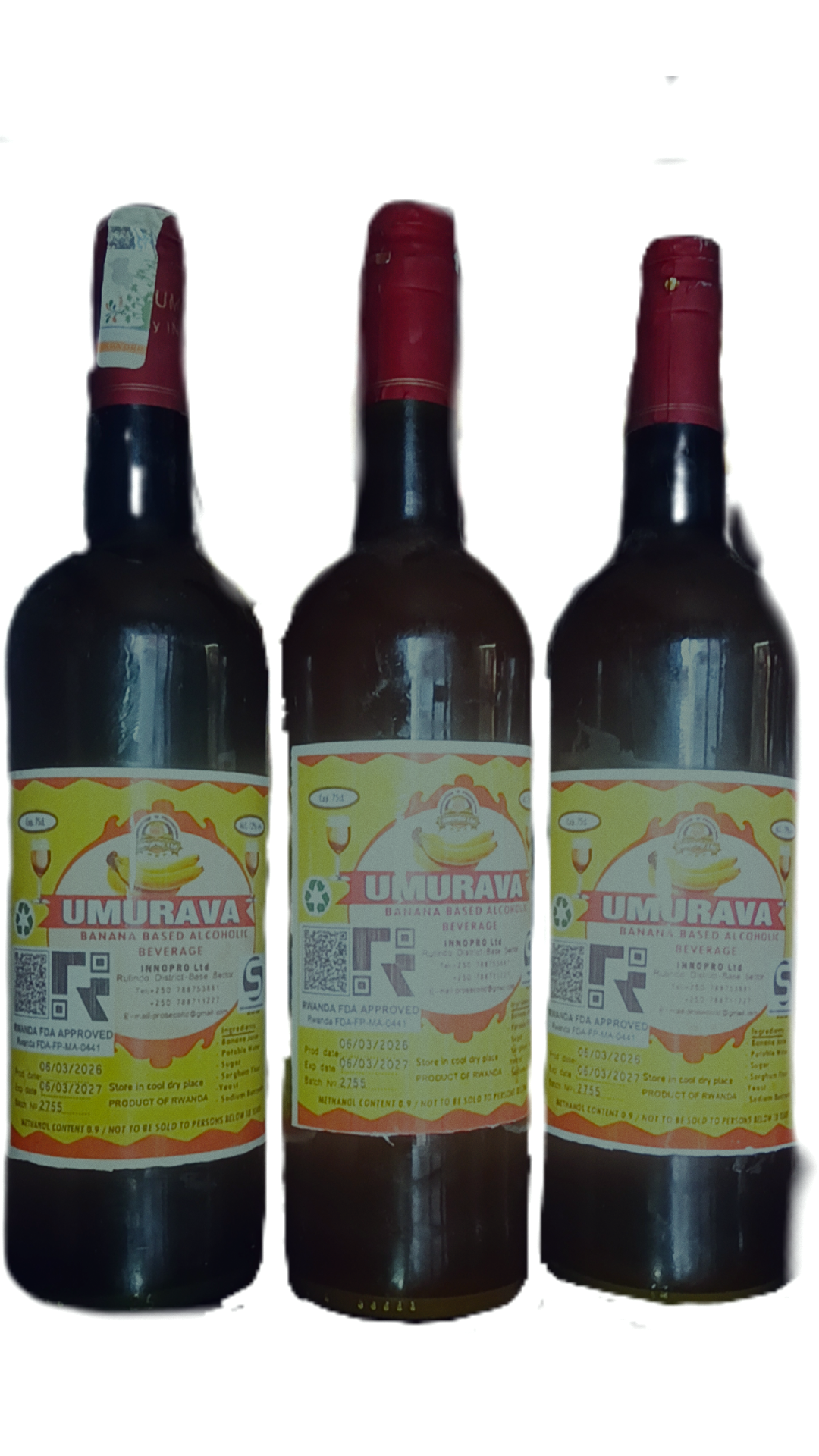 URWAGWA 75OML(Banana based alcohol  3pc